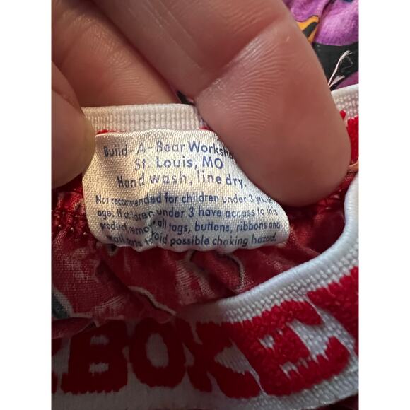 Build A Bear Workshop Lot of 2 Hearts & Halloween Print Bear Boxer Shorts - Picture 10 of 11